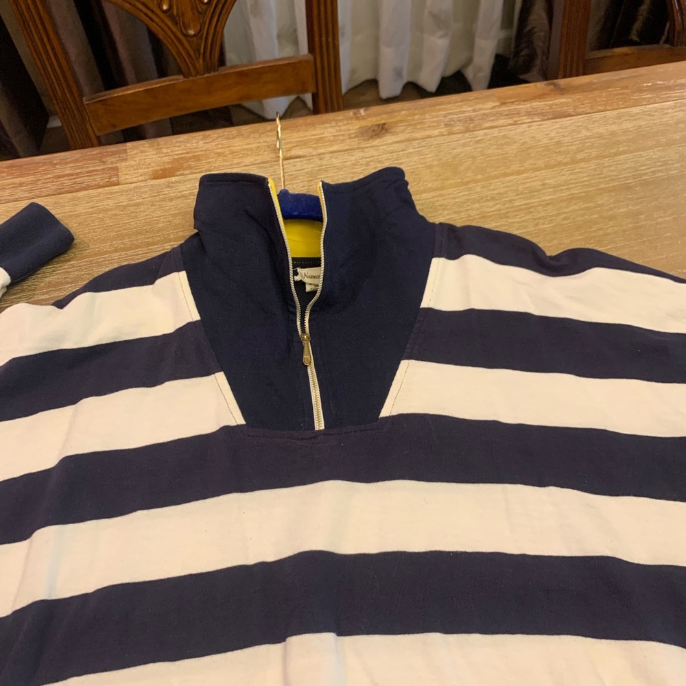 Neiman Marcus Navy and White Striped Sweatshirt - Picture 3 of 10